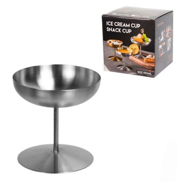 Мороженица (десертница) 150 мл, 100 х 100 мм, нерж сталь, цвет - сатин