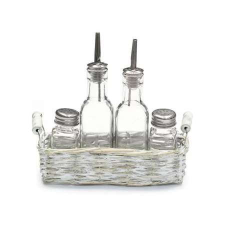 Набор для специй 4пр. в плетеной подставке