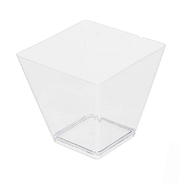 Мини-чашка 95 мл, 55 х 56 мм, в форме "ромб", прозрачный полистирол (25 шт./уп.)