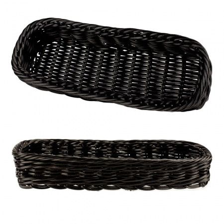 Корзина 28x11x(h)5см прямоугольная, чёрная Корзина 28x11x(h)5см прямоугольная, чёрная
