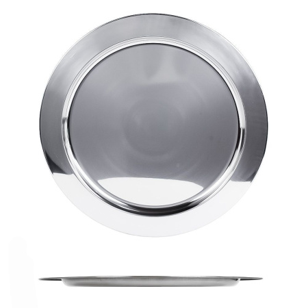 Блюдо (d)400 мм, сервировочное, нерж. сталь