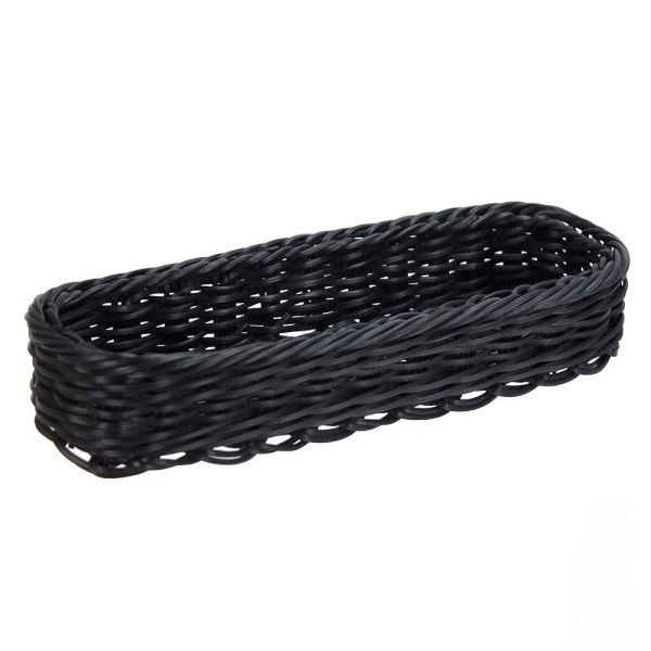 Корзина 28x11x(h)5см прямоугольная, чёрная
