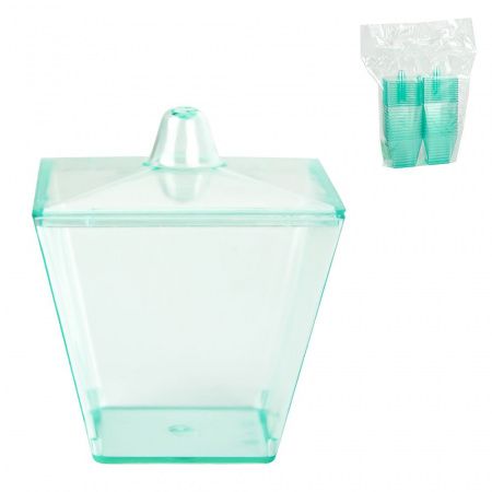 Фуршетный пластик, креманки с крышкой 6x6x(h)7см (24шт.)