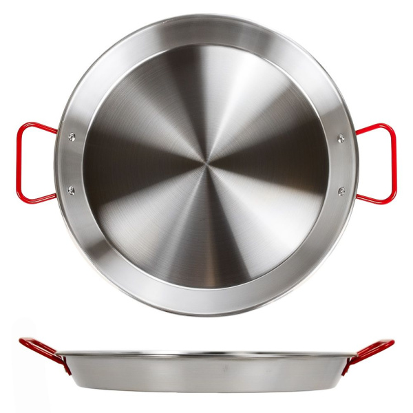 Сковорода (d)340 мм,  с круглыми ручками, для паэльи, сталь нержавеющая