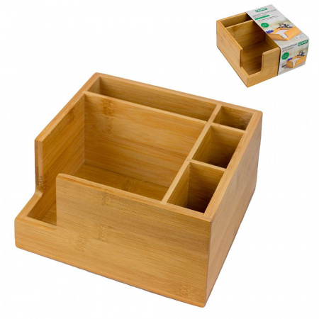 Органайзер барный 18x18x(h)9см бамбуковый