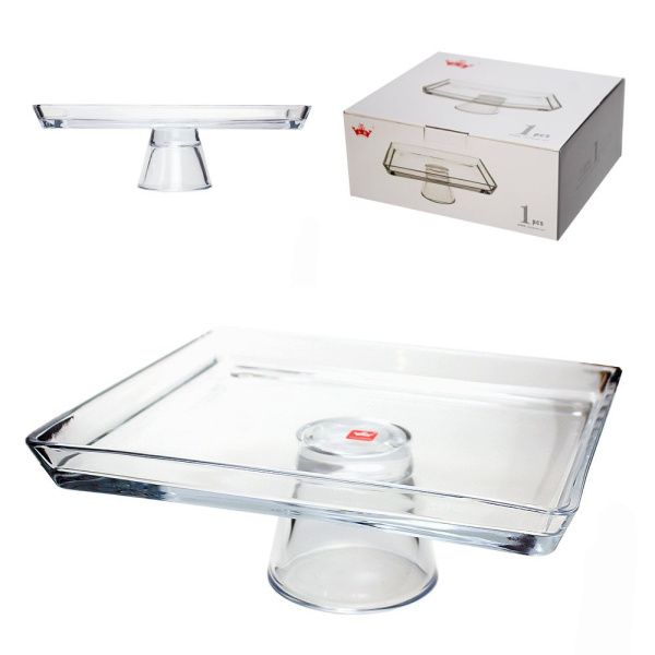 Блюдо 300 х 260 х 120 мм, стекло на ножке