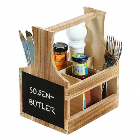 Подставка для сервировки столовых приборов 20,2х16х(h)26см деревянная