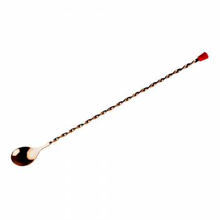 Ложка барная 35см с кнопкой, медная