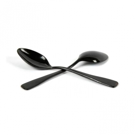 Ложки фуршетные чёрные 9,6см (50шт.), пластик