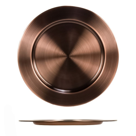 Блюдо (d)350 мм, сервировочное, нерж. сталь, (красная медь)