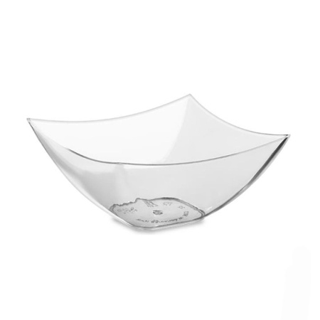 Мини-чашка 90 мл, 70 х 70 х (h)35 мм, в форме "квадрат", прозрачный полистирол. Комплект 25 шт.