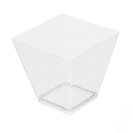 Мини-чашка 95 мл, 55 х 56 мм, в форме "ромб", прозрачный полистирол. Комплект 25 шт.