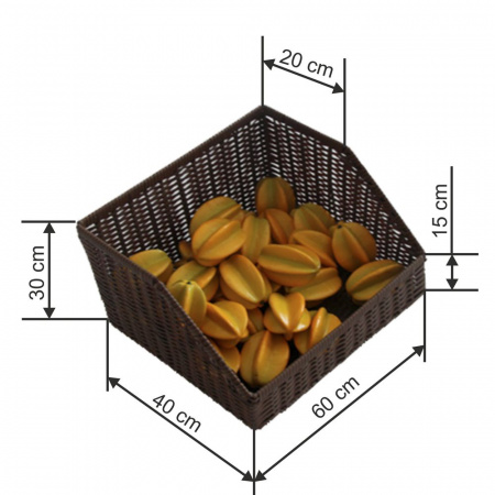 Корзина 60х40х(h)30 см со скошенным краем