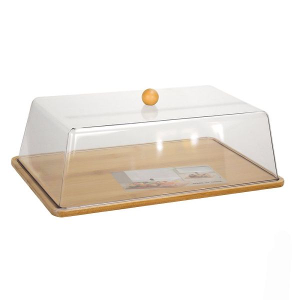 Поднос 410 х 260 х 120 мм, деревянный с прозрачной акриловой крышкой