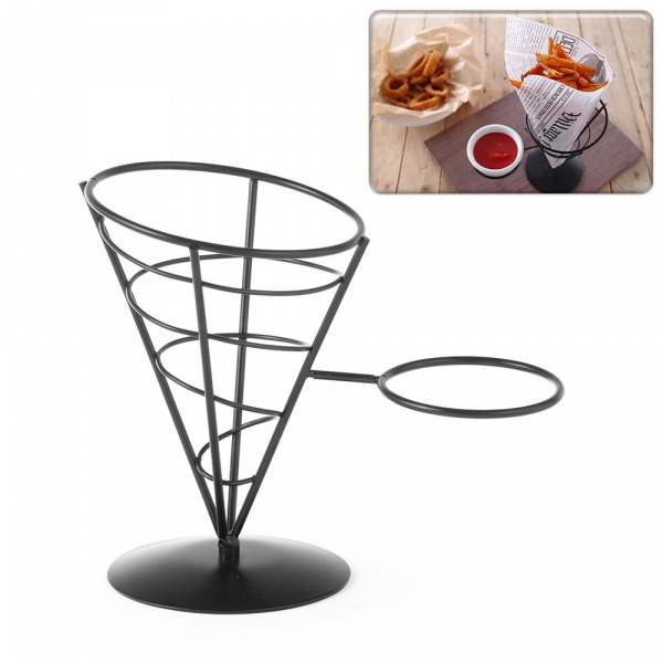 Подставка для кулька с картофелем фри с держателем для соусов