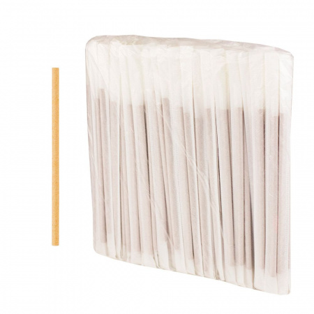 Трубочки бумажные (d)8x197мм для напитков (250шт.), индивидуальная упаковка