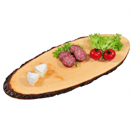 Доска сервировочная 40-49x17 см, деревянная с корой Доска сервировочная 40-49x17 см, деревянная с корой
