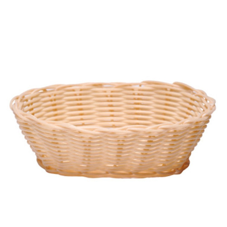 Корзина для хлеба 180 х 120 х (h)60 мм, круглая, бежевая, полиротанг