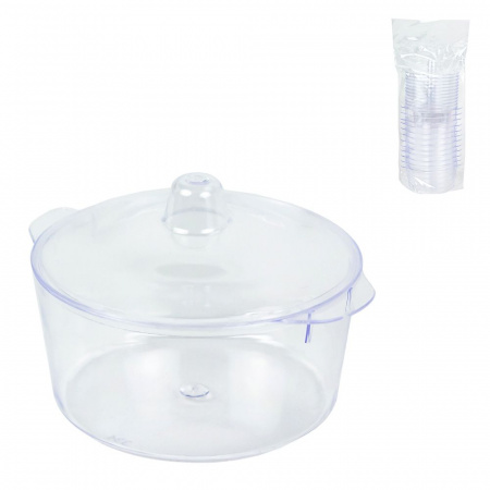 Фуршетный пластик, пиалы с крышкой 120мл (12шт.)