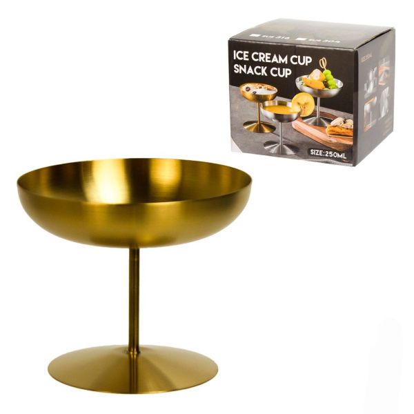Мороженица (десертница) 250 мл, 120 х 100 мм, нерж сталь, цвет - золото матовое
