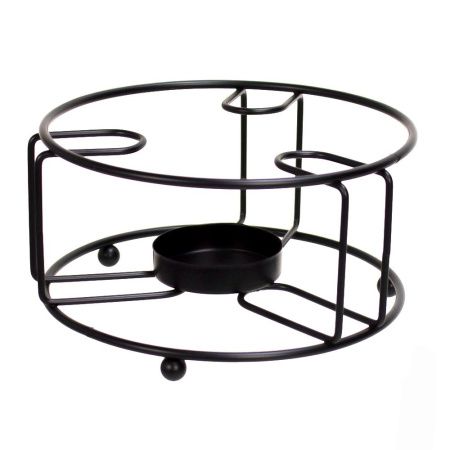 Подставка,  (d)140 х 70 мм, для подогрева чайника, круглая, чёрный прут