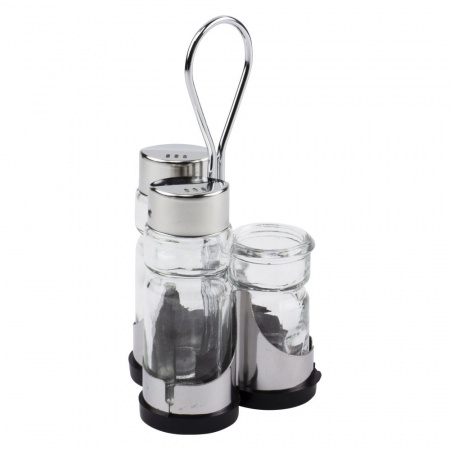 Набор для специй (4 пр.): солонка, перечница, стаканчик для зубочисток, подставка