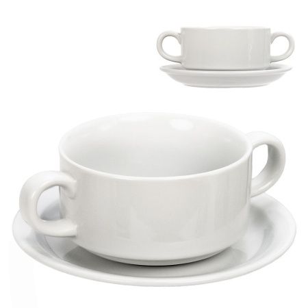 Бульонница 250 мл с блюдцем