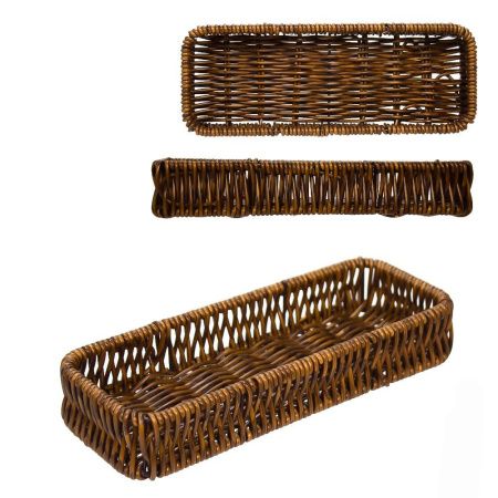 Корзина 240 х 90 х (h)40 мм, плетёная, коричневая