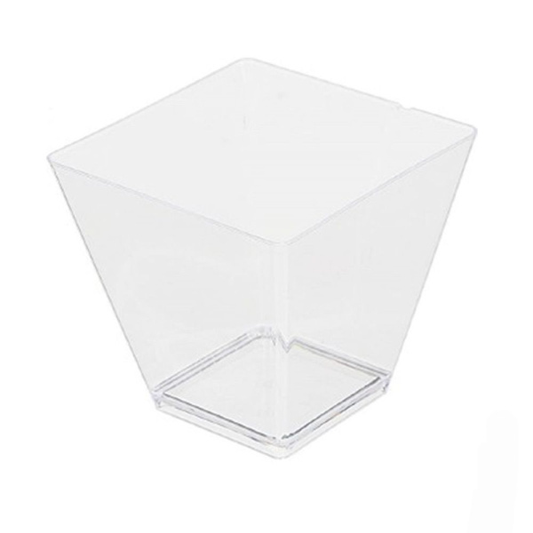 Мини-чашка 95 мл, 55 х 56 мм, в форме "ромб", прозрачный полистирол. Комплект 25 шт.