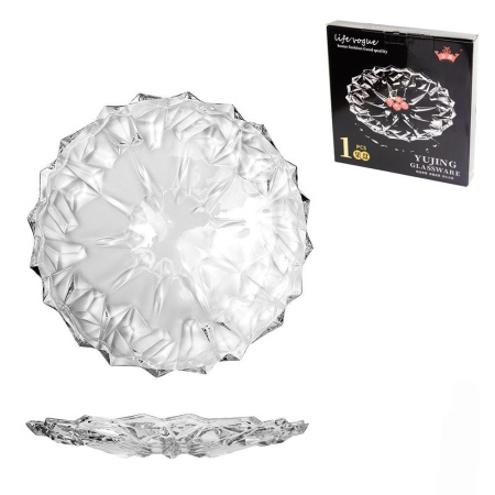 Блюдо (d)335 x (h)40 мм, стекла рельефное