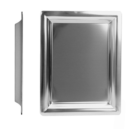 Поднос 310 х240 х 25 мм,  сервировочный для подачи с бортами, сталь