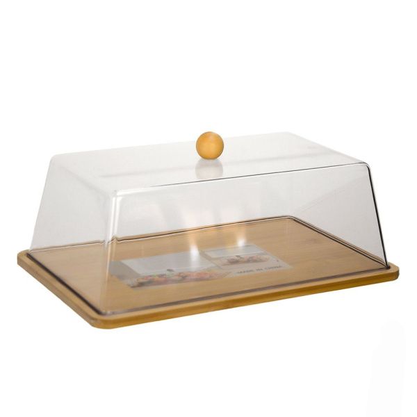 Поднос 350 х 225 х 120 мм, деревянный с прозрачной акриловой крышкой