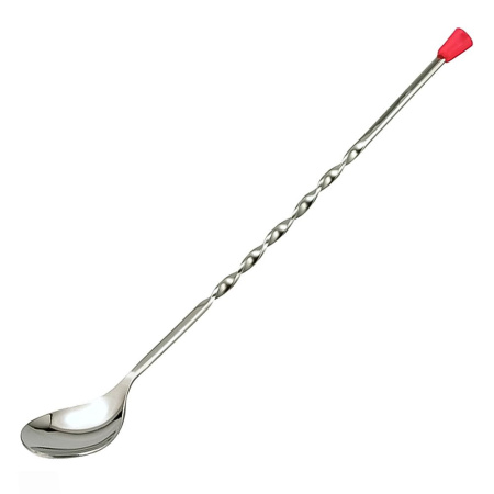 Ложка 300 мм, барменская с красной кнопкой, нерж.