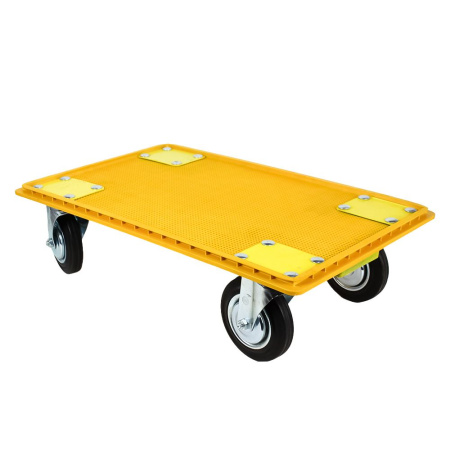 Тележка для ящиков 740 х 465 мм, 4 колеса, усиленная, желтый