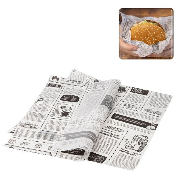 Бумага обёрточная "Газета" 30,5x30,5см парафинированная (500шт.) Бумага обёрточная "Газета" 30,5x30,5см парафинированная (500шт.)