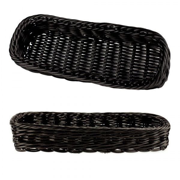 Корзина 28x11x(h)5см прямоугольная, чёрная