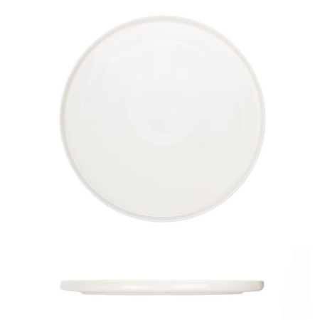 Тарелка десертная (d)190 мм, с бортом, фарфор белый
