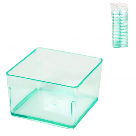 Фуршетный пластик, пиалы квадратные 120мл (24шт.)