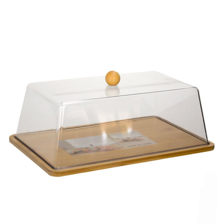 Поднос 350 х 225 х 120 мм, деревянный с прозрачной акриловой крышкой