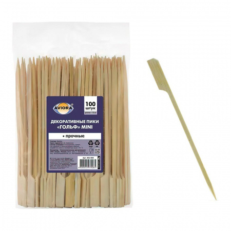 Декоративные пики бамбуковые "Гольф mini" 15cм, (100шт.)