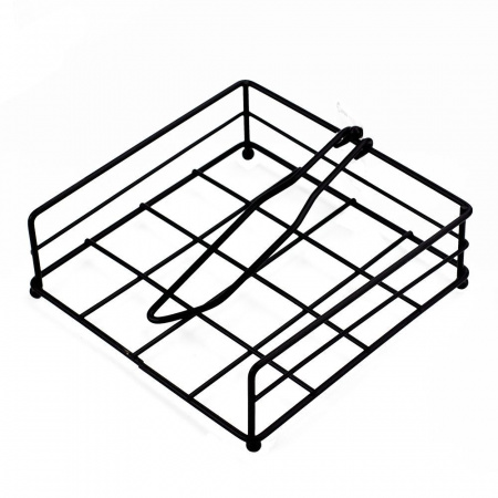 Салфетница "Столовые приборы" 18х17,5х(h)6см с держателем, чёрная