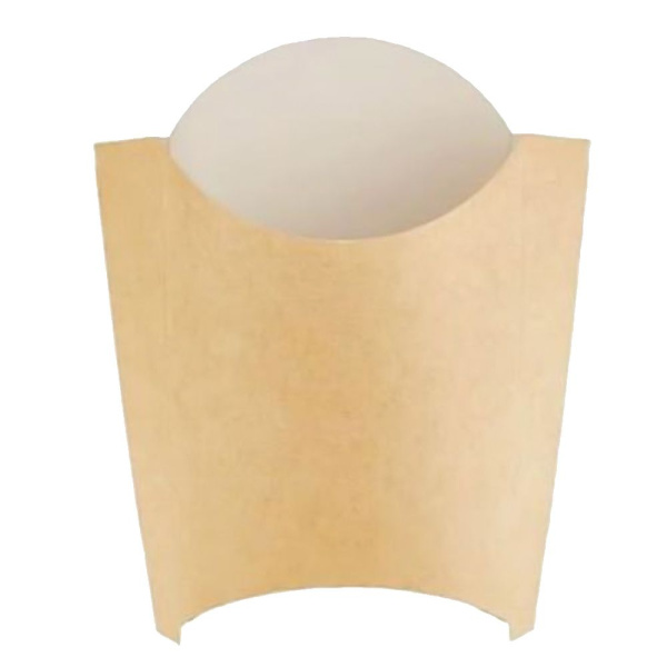 Упаковка (коробка) для картофеля фри 5.4х13.2х12см, 150 г,  упаковка 25шт., FRY, размер L, цвет крафт DoECO