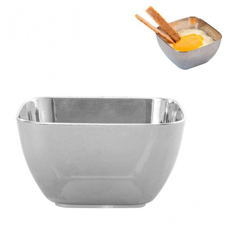 Фуршетный пластик, пиалы квадратные 60мл (50шт.), серебряные