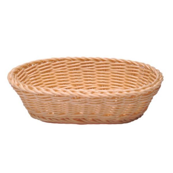 Корзина для хлеба 230 х 150 х (h)60 мм, овальная, бежевая, полиротанг