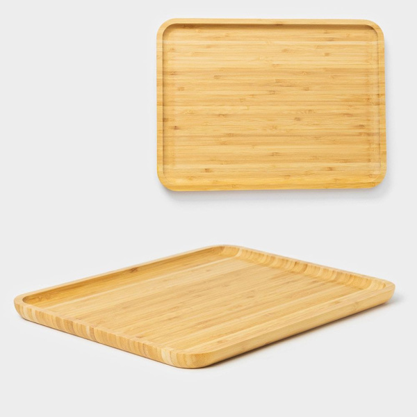 Блюдо для подачи 400 х 300 х 20 мм, бамбук, "Striata"