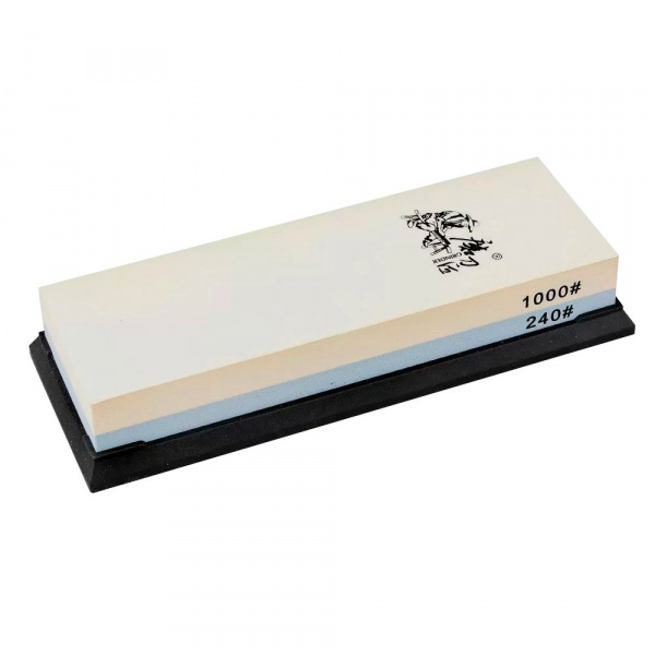 Камень точильный двусторонний, абразивность 220/1000, на подставке