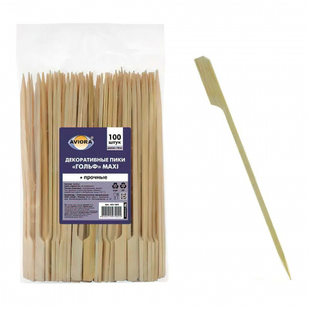 Декоративные пики бамбуковые "Гольф maxi" 18cм (100шт.) Декоративные пики бамбуковые "Гольф maxi" 18cм (100шт.)
