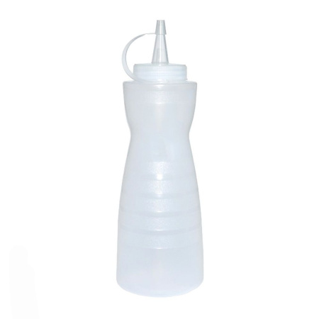 Емкость для соуса 700 мл, (d)82 х (h)238 мм, фигурная с крышкой, прозрачная Емкость для соуса 700 мл, (d)82 х (h)238 мм, фигурная с крышкой, прозрачная