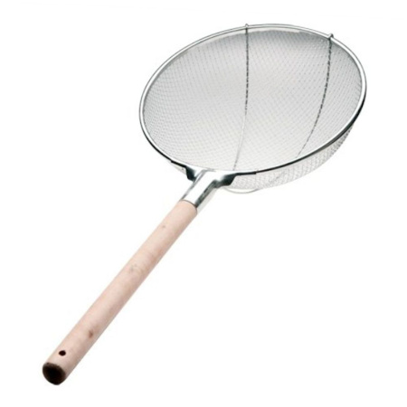 Сито (d)350 мм., упрочненное, нерж. с дерев. ручкой (сетка 6 мм)