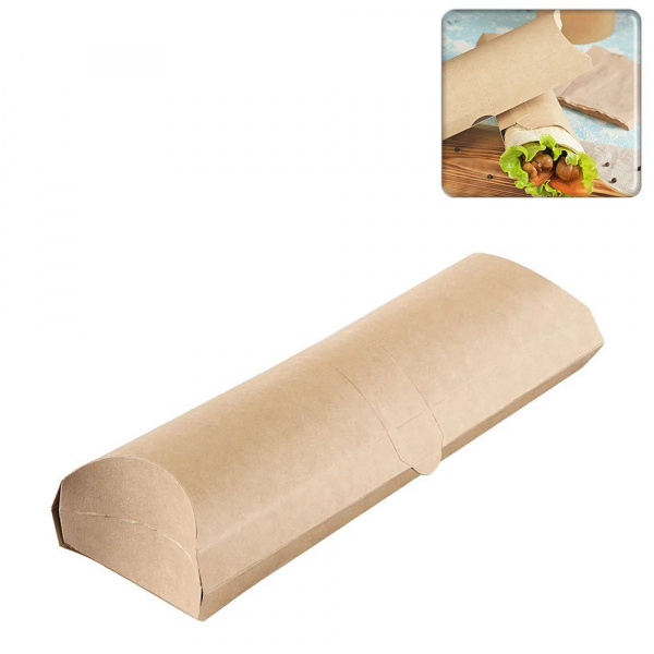 Коробки для шаурмы и роллов 20x7x(h)5,5см крафтовые (50шт.)